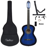 Ensemble de guitare Vidaxl 12 parties Classic débutant 4 4 39 Bleu