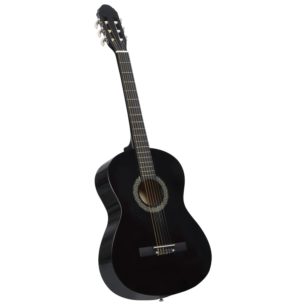 Vidaxl gitaar klassiek beginner 4 4 39 lindenhout zwart