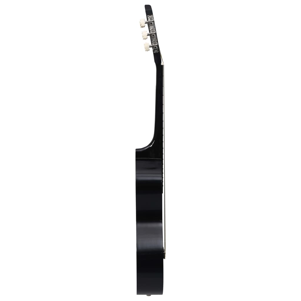 Vidaxl Guitar Classic Begynder 4 4 39 Lindenhout Black