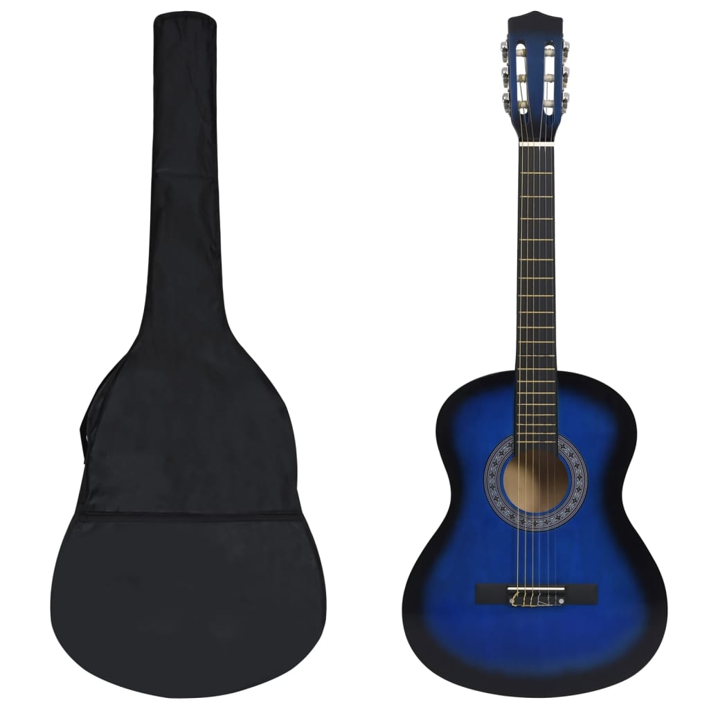 Vidaxl 8-teilige Gitarrenset Klassiker Anfänger 3 4 36 Blau