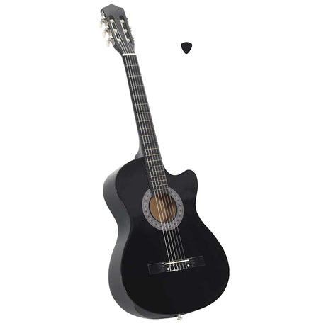 Vidaxl gitaar cutaway met 6 snaren western klassiek 38 zwart