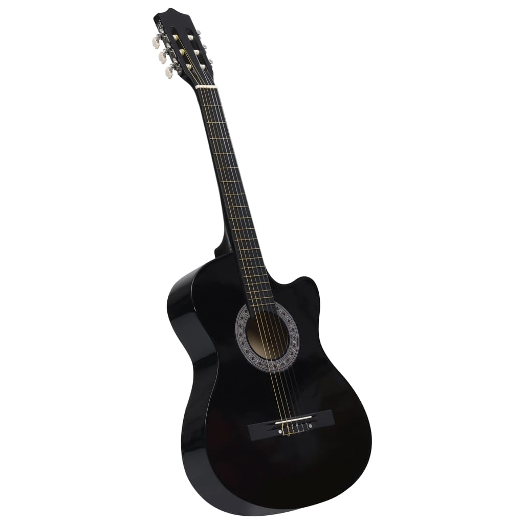 Vidaxl Corte de guitarra con 6 cuerdas Western Classic 38 Black