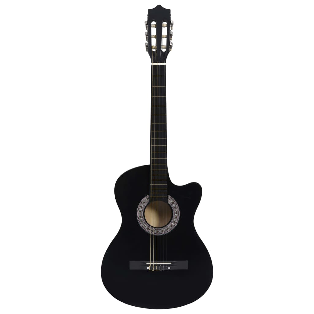 Vidaxl Guitar Cutaway con 6 corde Western Classic 38 Black