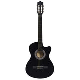 Vidaxl Guitar Cutaway with 6 strings Western Classic 38 Black