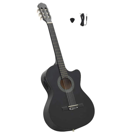 Vidaxl gitaar cutaway met equalizer 6 snaren western klassiek zwart