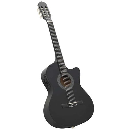 Vidaxl gitaar cutaway met equalizer 6 snaren western klassiek zwart