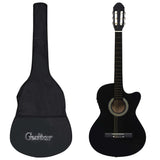 Vidaxl 12-delt gitarsett med utjevner og 6 strenger Western Black