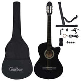 Vidaxl Juego de guitarra de 12 piezas con ecualizador y 6 cuerdas Western Black