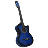 Guitare vidaxl Cutaway avec égaliseur 6 cordes occidentales classiques bleu