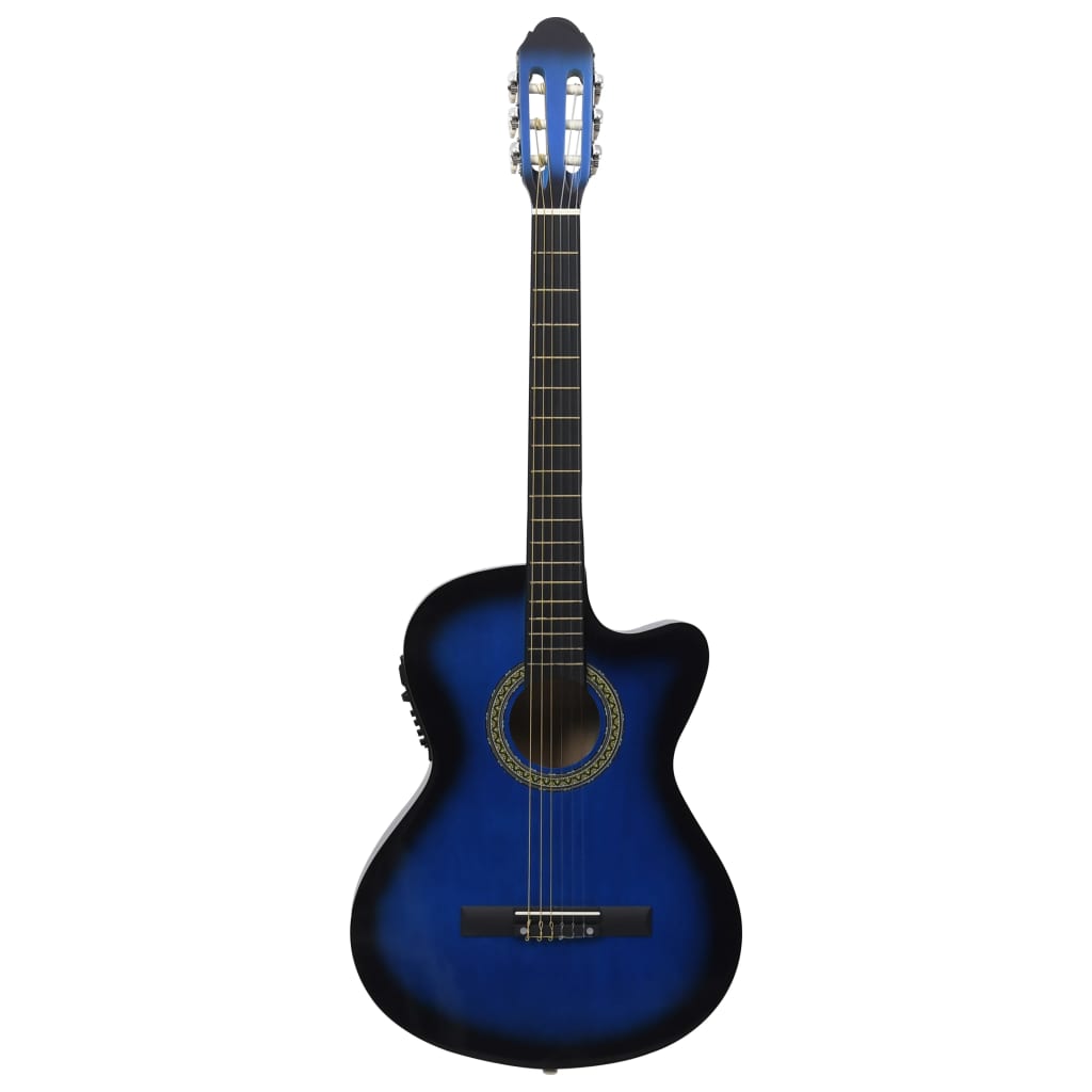 Guitare vidaxl Cutaway avec égaliseur 6 cordes occidentales classiques bleu