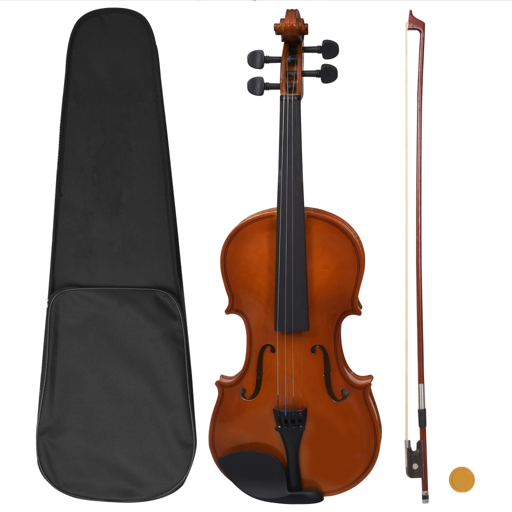 Vidaxl Violin -Set mit Bogen und Kinstun 4 4 Dunkelholz