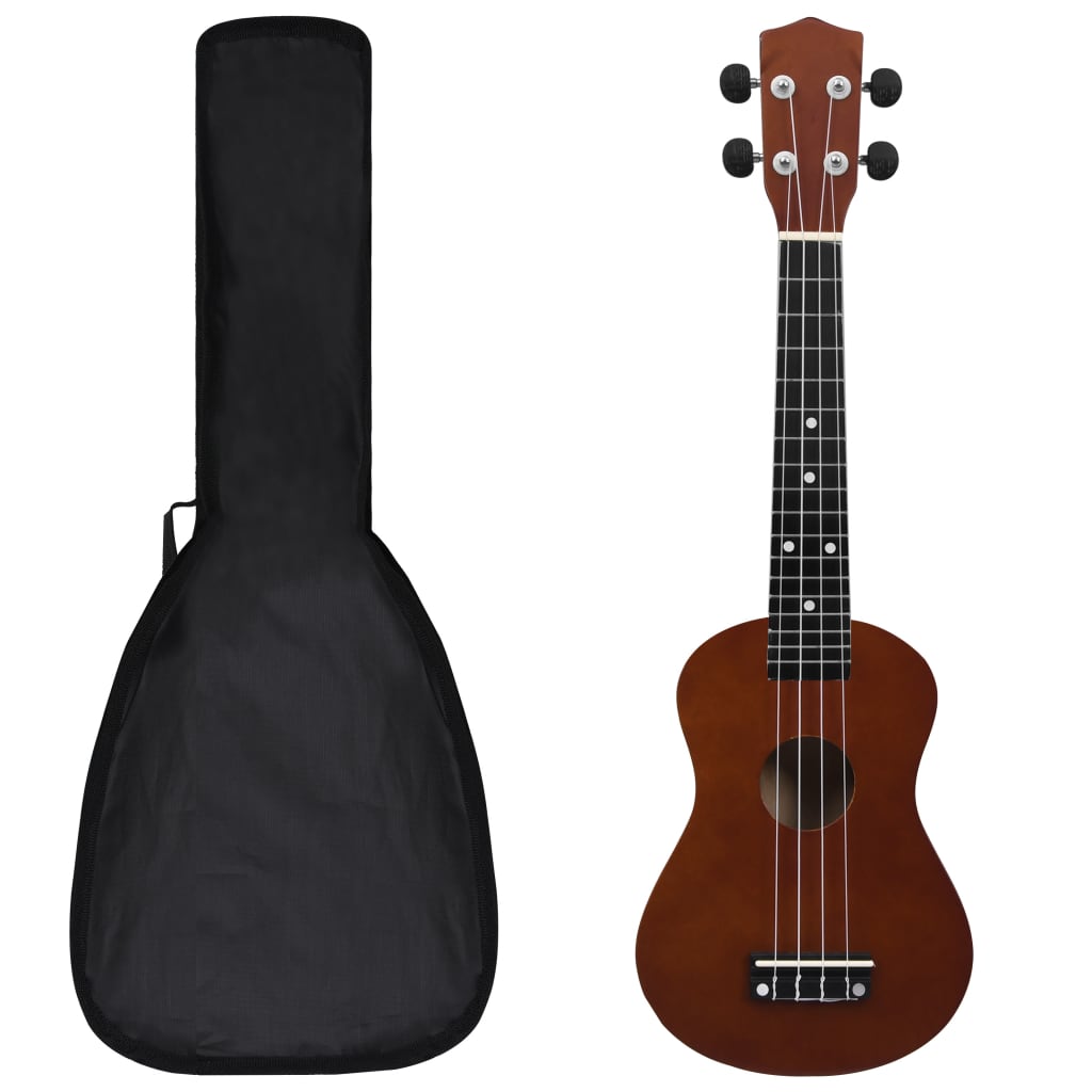 Vidaxl Ukuleleset med veske for barn Soprano 23 '' Darkhout farget