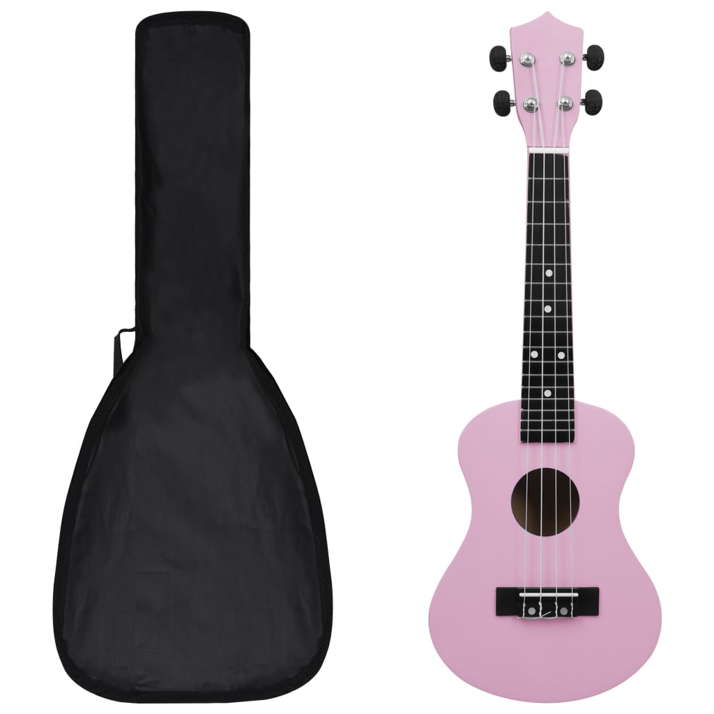 Vidaxl ukleeleset con bolsa para niños soprano 23 '' rosa