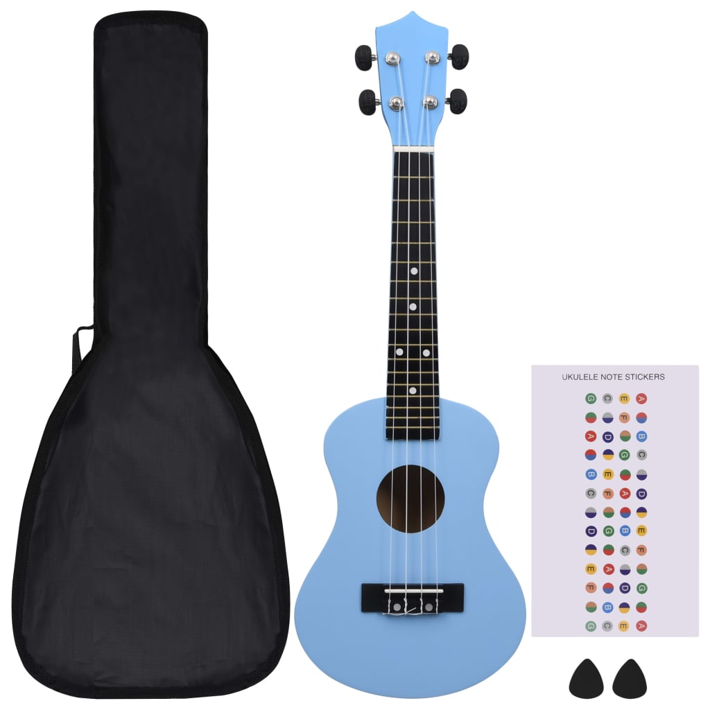 Vidaxl ukuleleset z torbą dla dzieci sopran 23 '' niebieski