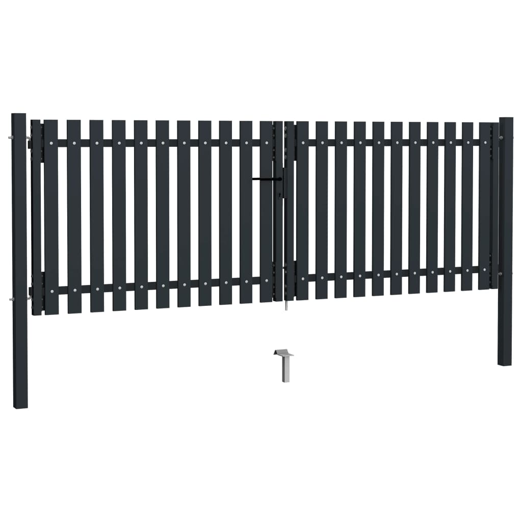 Vidaxl port double 306x125 cm steel anthracite