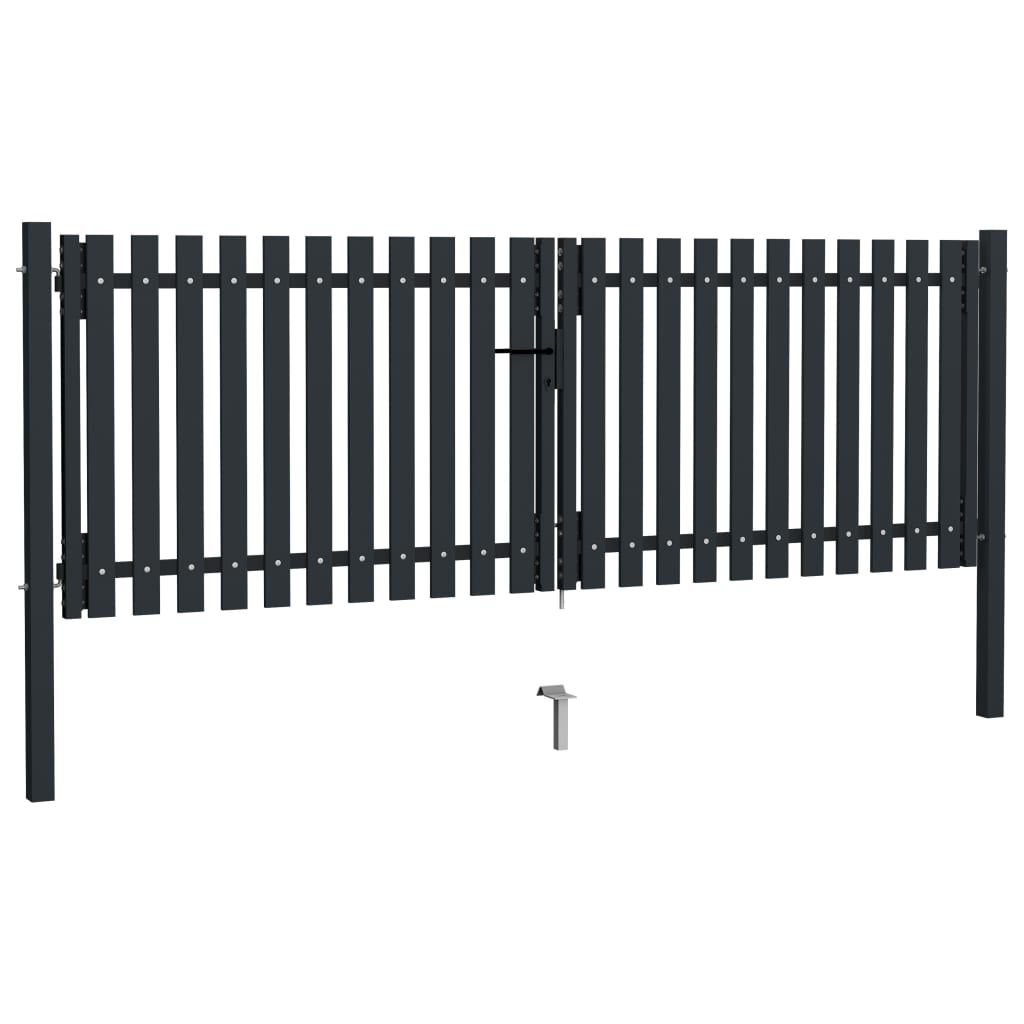 Port vidaxl double 306x150 cm anthracite en acier