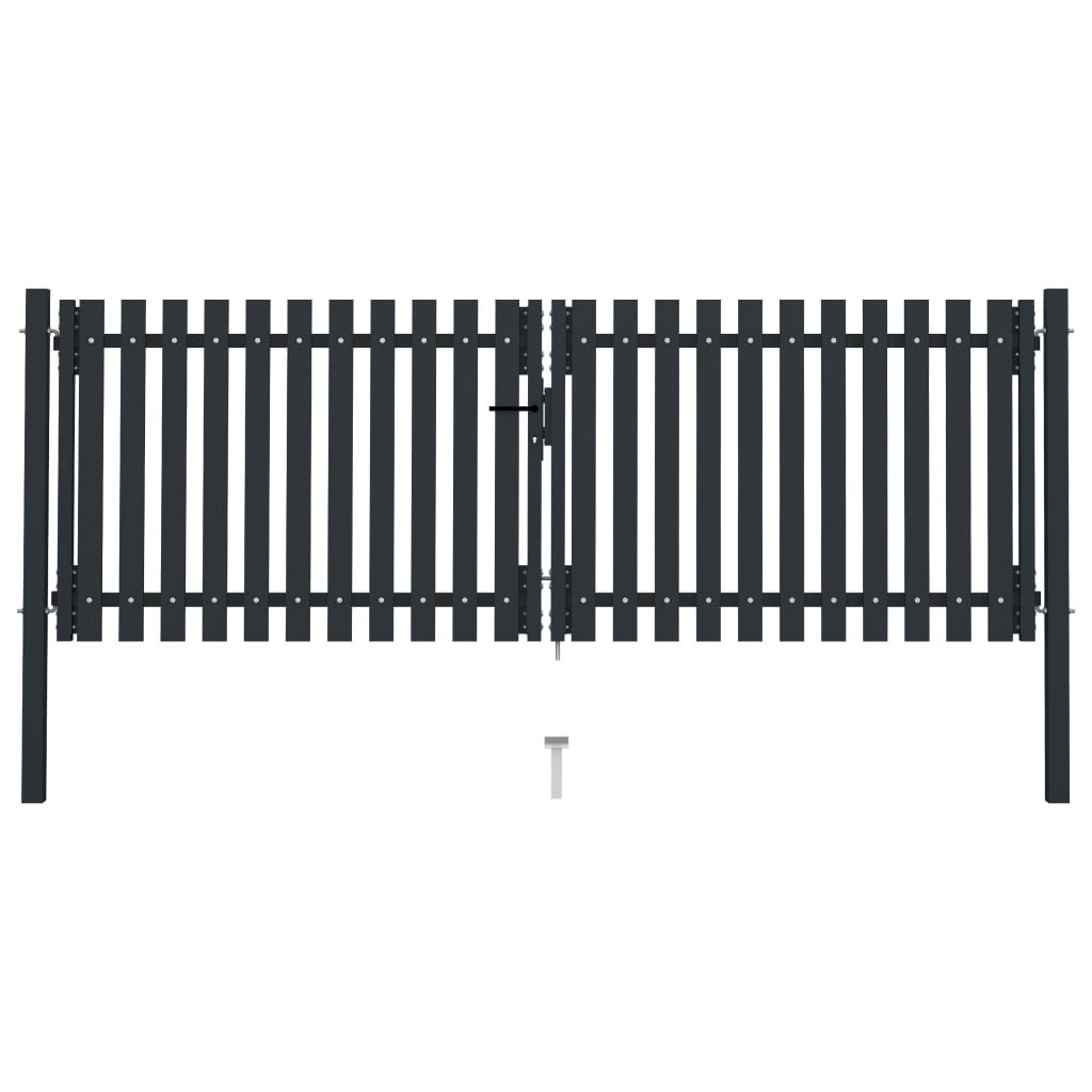 Port vidaxl double 306x175 cm anthracite en acier