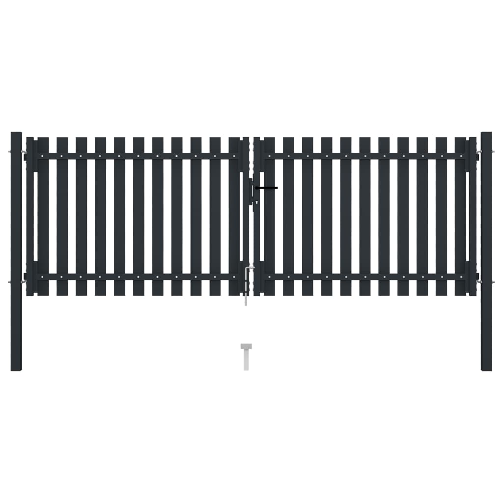 Vidaxl port double 306x175 cm steel anthracite