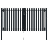 Port vidaxl double 306x200 cm anthracite en acier