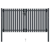 Port vidaxl double 306x220 cm anthracite en acier