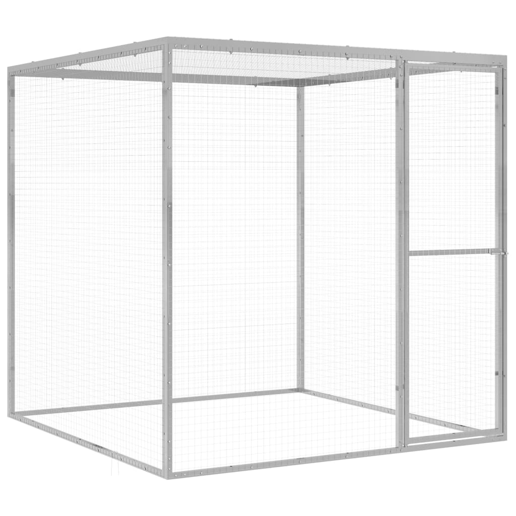 Vidaxl Cat Cage 1.5x1.5x1.5 m Galvanized Steel