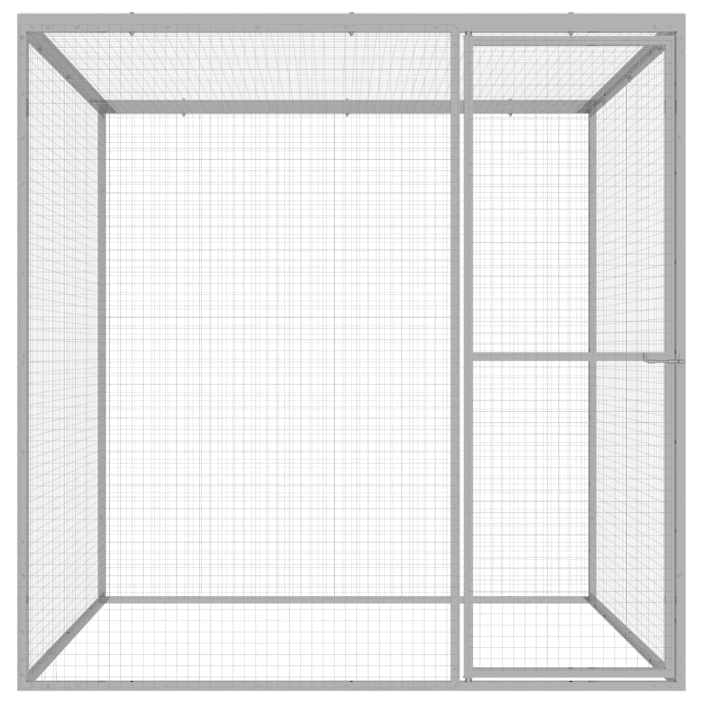 Vidaxl Cat Cage 1.5x1.5x1.5 m Galvanized Steel