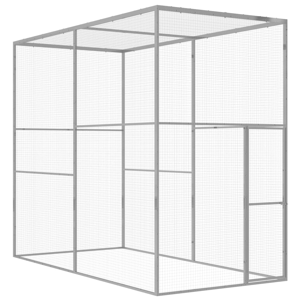 Vidaxl Cat Cage 3x1.5x2.5 M Galvanized Steel