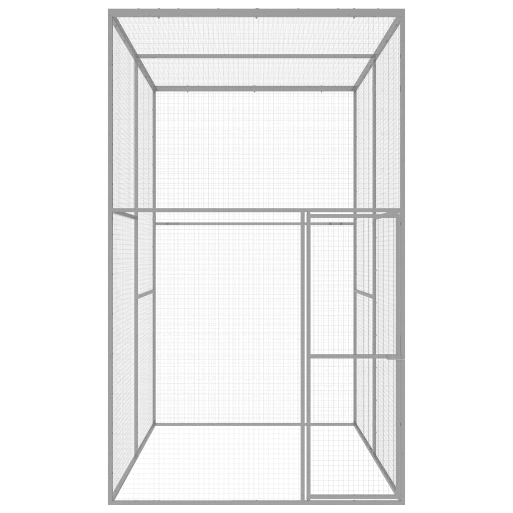 Vidaxl Cat Cage 3x1.5x2.5 M Galvanized Steel