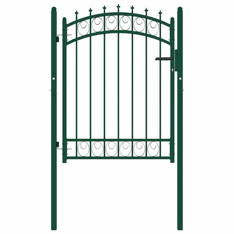 Vidaxl poort met speerpunten 100x125 cm staal groen