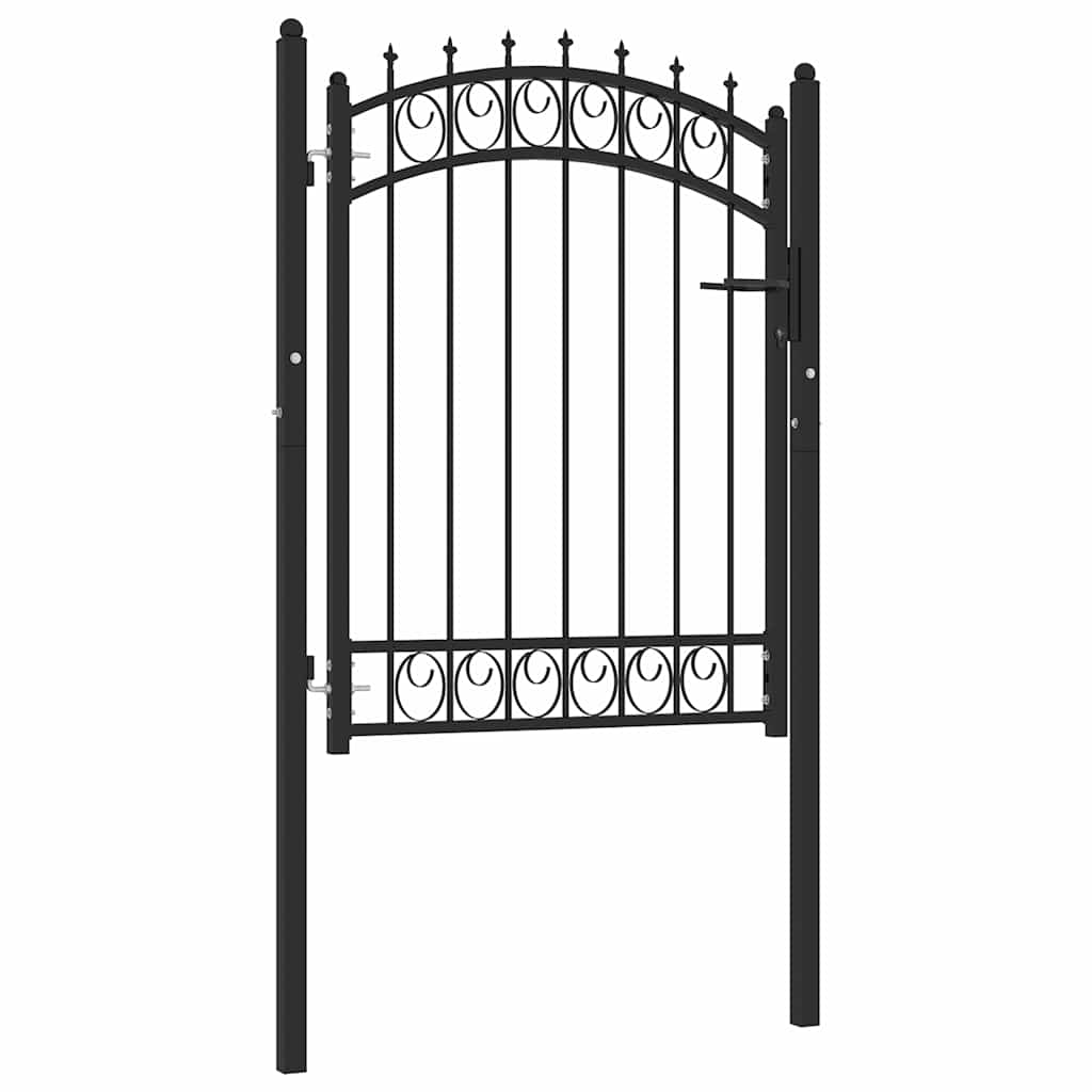 Vidaxl poort met speerpunten 100x125 cm staal zwart