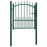Vidaxl poort met speerpunten 100x100 cm staal groen
