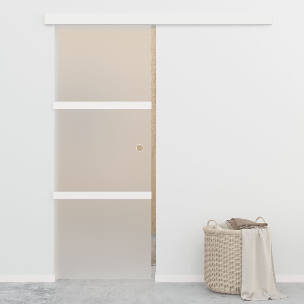 Puerta corredera de Vidaxl con paradas suaves de 76x205 cm de vidrio ESG y aluminio