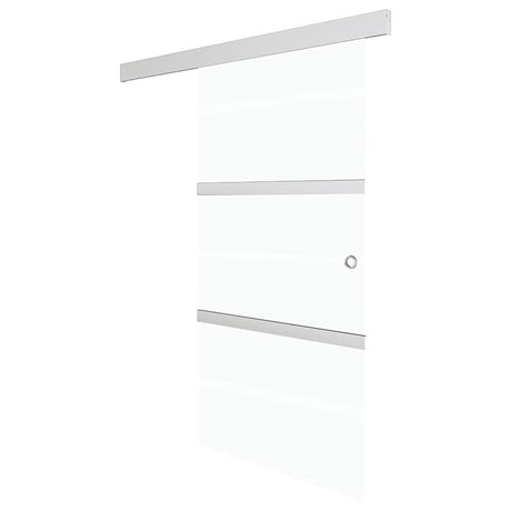 Vidaxl schuifdeur 76x212 cm esg-glas en aluminium zilverkleurig