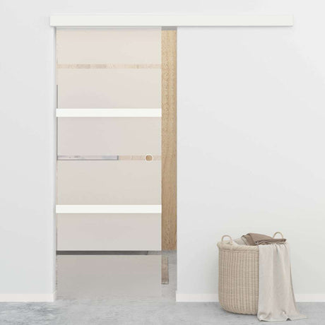Vidaxl schuifdeur met zachte stops 76x205 cm esg-glas en aluminium
