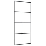 VidaXL Schuifdeur 90x205 cm aluminium en ESG-glas zwart