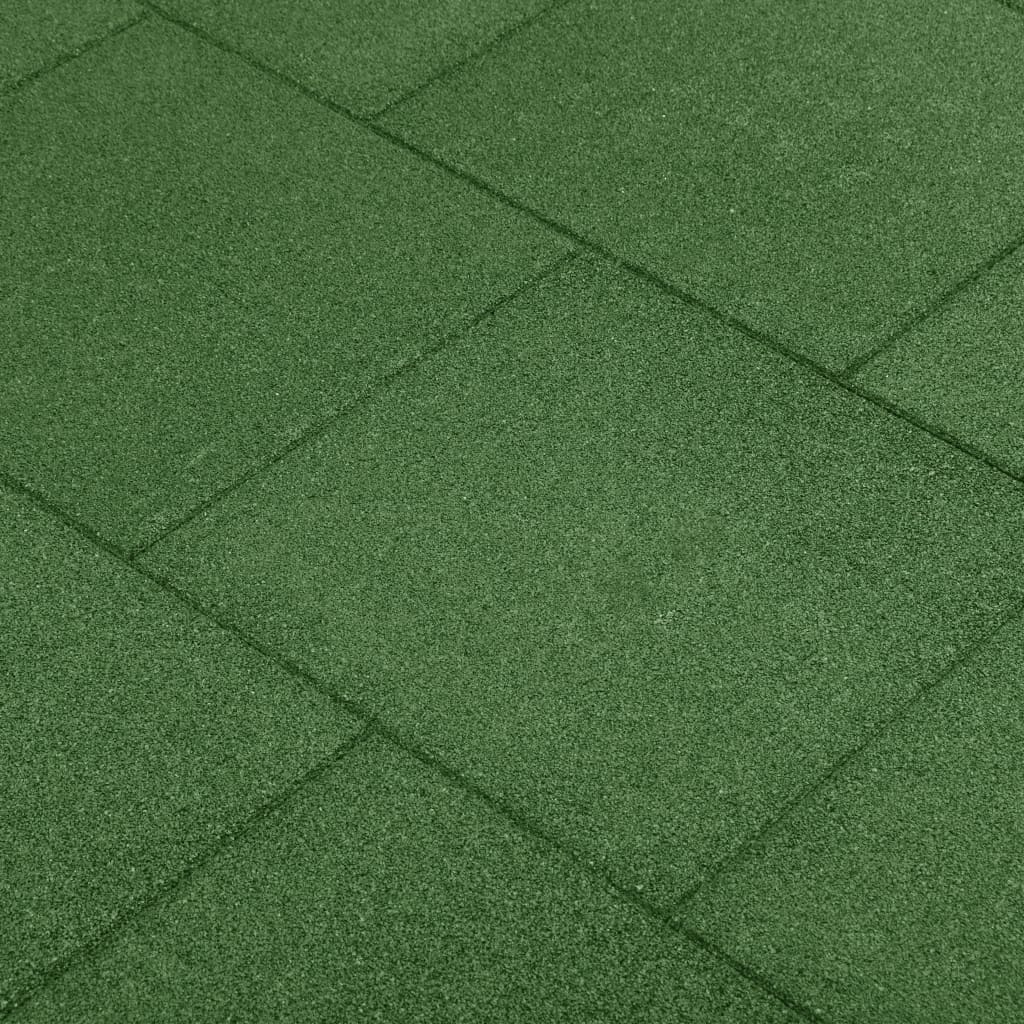 VidaXL Valtegels 12 st 50x50x3 cm rubber groen