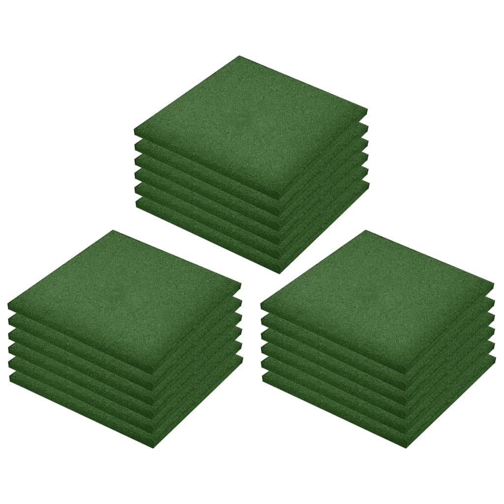 Vidaxl Valt tiles 18 st 50x50x3 cm rubber green