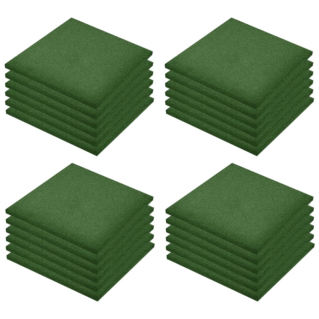 Vidaxl Valt tiles 24 st 50x50x3 cm rubber green