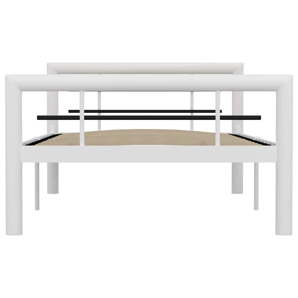 Vidaxl bedframe metaal wit en zwart 100x200 cm