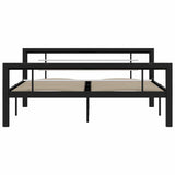 Vidaxl bedframe metaal zwart en wit 120x200 cm
