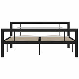 Vidaxl bedframe metaal zwart en wit 140x200 cm