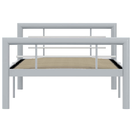 Vidaxl bedframe metaal grijs en wit 100x200 cm