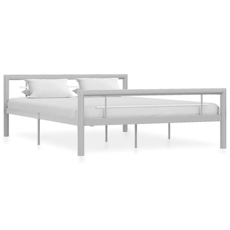 Vidaxl bedframe metaal grijs en wit 140x200 cm