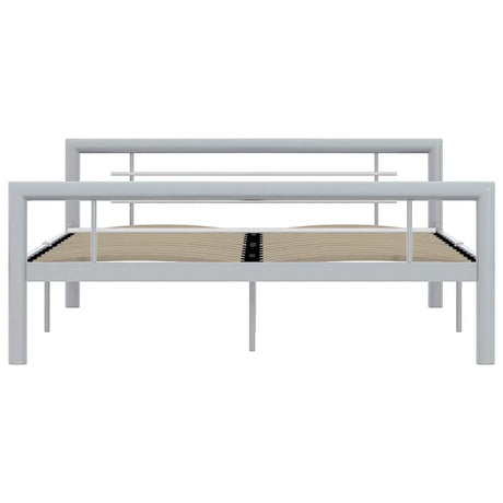 Vidaxl bedframe metaal grijs en wit 160x200 cm