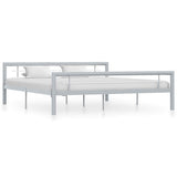 Vidaxl bedframe metaal grijs en wit 180x200 cm