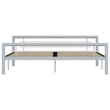 Vidaxl bedframe metaal grijs en wit 180x200 cm