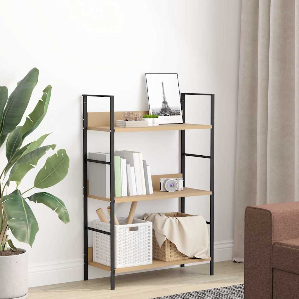 Vidaxl boekenkast 3 schappen 60x27,6x90,5 cm bewerkt hout eikenkleurig