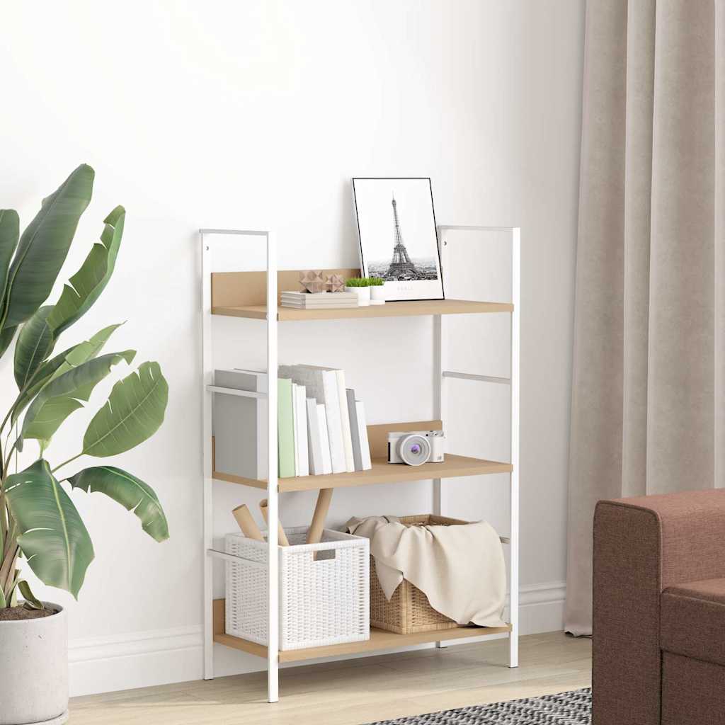 Vidaxl boekenkast 3 schappen 60x27,6x90,5 cm bewerkt hout eikenkleurig