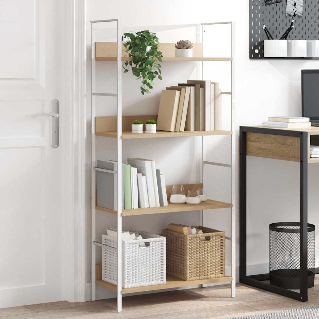 Vidaxl boekenkast 4 schappen 60x27,6x124,5 cm bewerkt hout eikenkleur