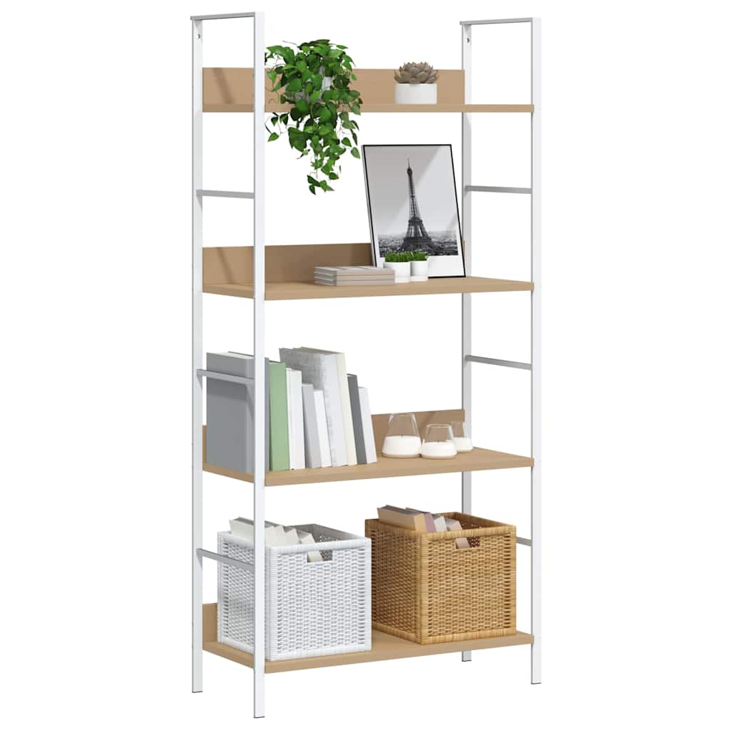 Vidaxl boekenkast 4 schappen 60x27,6x124,5 cm bewerkt hout eikenkleur